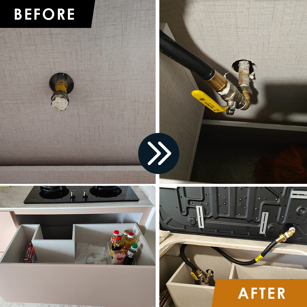 Rinnai Gas Stove Connection Gas Hose Installation- Gas Service - Before n After