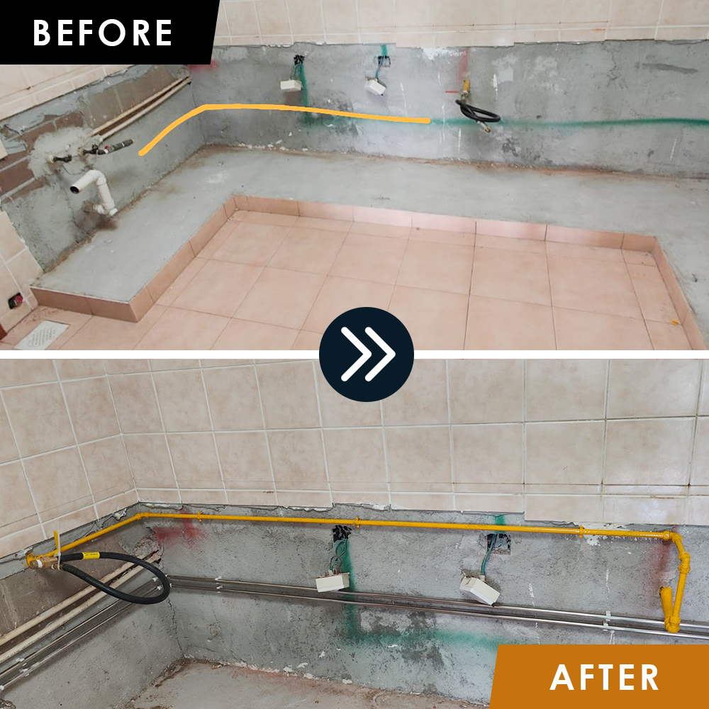 Gas Hose Relocation Condo- Gas Service - Before n After