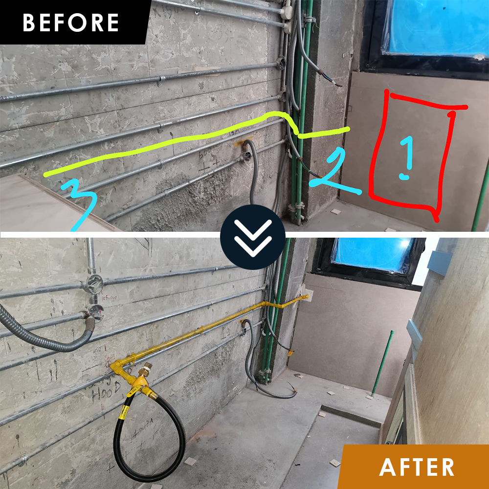 Gas Pipe Installation Landed - Gas Service - Before n After