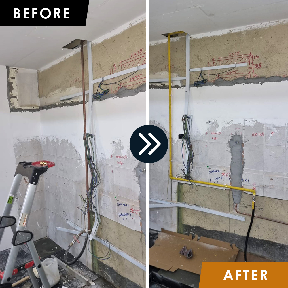 Gas Pipe Relocation - Euphony Gardens - Gas Service - Before n After