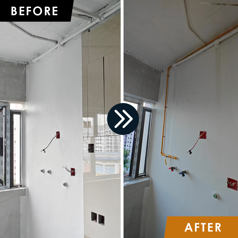gas pipe replacement - HDB - Gas Service - Before n After