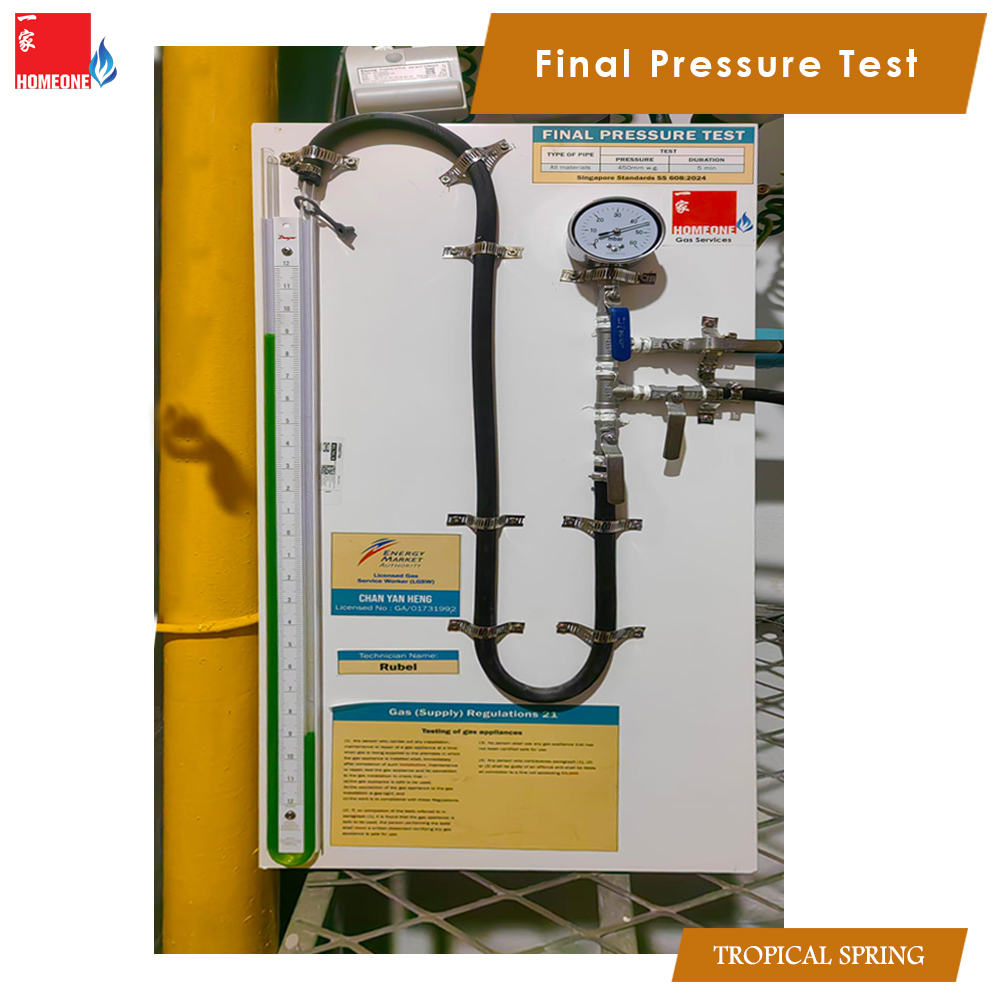 Tropical Spring  - Gas Pipe Repair - Final Pressure Test