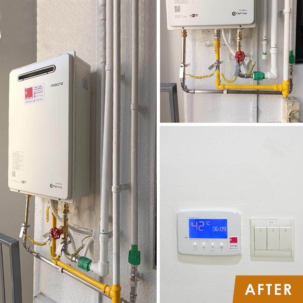 Gas heater powered by City Gas - Error E8 and gas leak replacement- River Isles - After