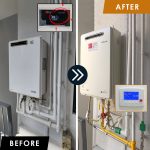 Gas heater powered by City Gas - Error E8 and gas leak replacement- River Isles - Before and After