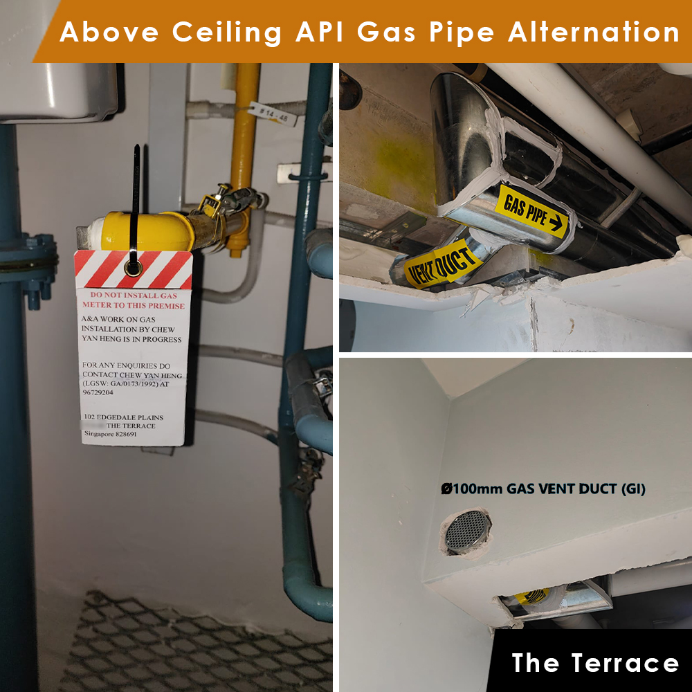 Above Ceiling API Gas Pipe Alternation at The Terrace